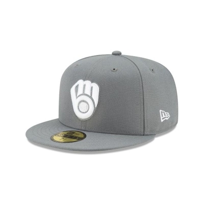 Milwaukee Brewers Gorra | New Era MLB Floral Undervisor 59fifty Fitted Cap Mexico - Grises